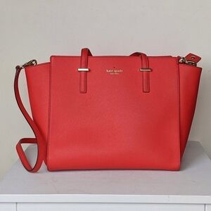 Kate Spade Hayden Cedar Street Red Leather Satchel Purse Bag